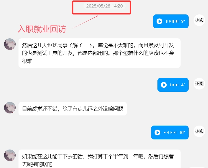 百战学员 入职后一个月就业回访
